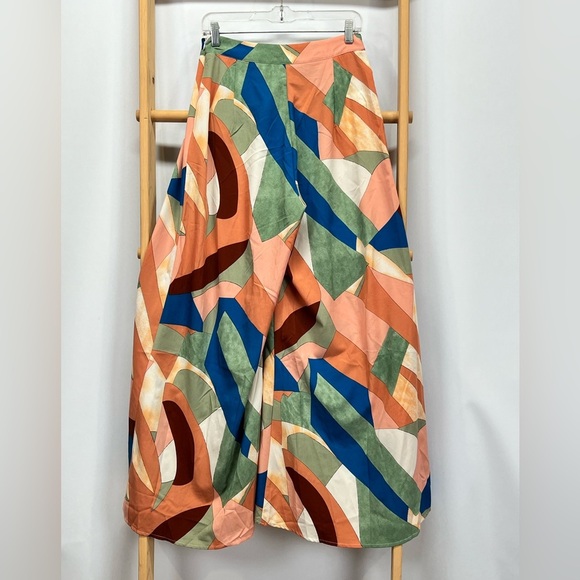 LUUKSE Colorful Abstract Wide Leg Palazzo Pants size M - Picture 6 of 11